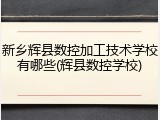 新乡辉县数控加工技术学校有哪些(辉县数控学校)