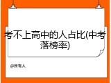 考不上高中的人占比(中考落榜率)