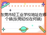 东莞市轻工业学校地址在哪个镇(东莞轻校在何镇)