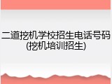 二道挖机学校招生电话号码(挖机培训招生)