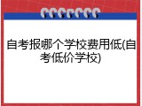自考报哪个学校费用低(自考低价学校)
