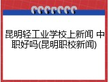 昆明轻工业学校上新闻 中职好吗(昆明职校新闻)