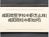 咸阳商贸学校中职怎么样(咸阳商校中职如何)