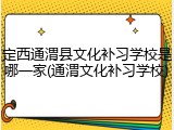 定西通渭县文化补习学校是哪一家(通渭文化补习学校)