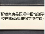 聊城高唐县正规单招培训学校在哪(高唐单招学校位置)