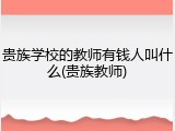 贵族学校的教师有钱人叫什么(贵族教师)