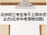 北京初三考生考不上高中怎么办(北京中考落榜出路)