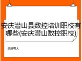 安庆潜山县数控培训职校有哪些(安庆潜山数控职校)