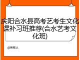 庆阳合水县高考艺考生文化课补习班推荐(合水艺考文化班)