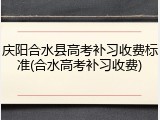 庆阳合水县高考补习收费标准(合水高考补习收费)