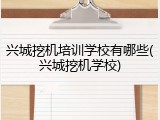 兴城挖机培训学校有哪些(兴城挖机学校)