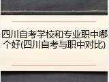 四川自考学校和专业职中哪个好(四川自考与职中对比)