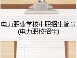 电力职业学校中职招生简章(电力职校招生)