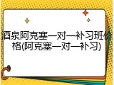 酒泉阿克塞一对一补习班价格(阿克塞一对一补习)