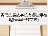 青岛的贵族学校有哪些学校呢(青岛贵族学校)