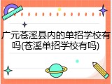 广元苍溪县内的单招学校有吗(苍溪单招学校有吗)