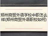 郑州商贸外语学校中职怎么样(郑州商贸外语职校如何)