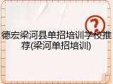 德宏梁河县单招培训学校推荐(梁河单招培训)