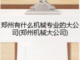 郑州有什么机械专业的大公司(郑州机械大公司)