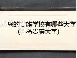 青岛的贵族学校有哪些大学(青岛贵族大学)
