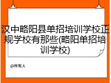 汉中略阳县单招培训学校正规学校有那些(略阳单招培训学校)