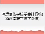 清远贵族学校学费排行榜(清远贵族学校学费榜)