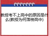 教授考不上高中的原因是什么(教授为何落榜高中)