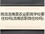商洛洛南县农业职高学校要住校吗(洛南农职高住校吗)
