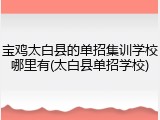 宝鸡太白县的单招集训学校哪里有(太白县单招学校)