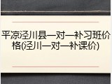 平凉泾川县一对一补习班价格(泾川一对一补课价)