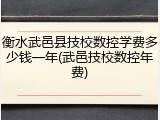 衡水武邑县技校数控学费多少钱一年(武邑技校数控年费)