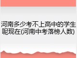 河南多少考不上高中的学生呢现在(河南中考落榜人数)