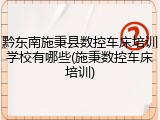 黔东南施秉县数控车床培训学校有哪些(施秉数控车床培训)
