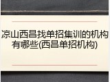 凉山西昌找单招集训的机构有哪些(西昌单招机构)