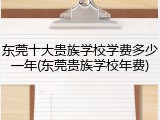东莞十大贵族学校学费多少一年(东莞贵族学校年费)