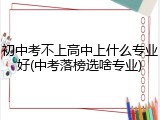 初中考不上高中上什么专业好(中考落榜选啥专业)