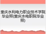 重庆水利电力职业技术学院毕业照(重庆水电职院毕业照)