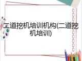 二道挖机培训机构(二道挖机培训)