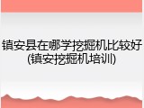 镇安县在哪学挖掘机比较好(镇安挖掘机培训)