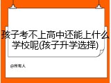 孩子考不上高中还能上什么学校呢(孩子升学选择)