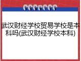 武汉财经学校贸易学校是本科吗(武汉财经学校本科)