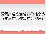 漯河产后恢复培训价格多少(漯河产后恢复培训费用)