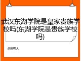 武汉东湖学院是皇家贵族学校吗(东湖学院是贵族学校吗)