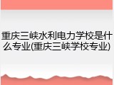 重庆三峡水利电力学校是什么专业(重庆三峡学校专业)