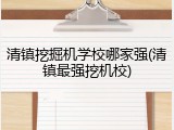 清镇挖掘机学校哪家强(清镇最强挖机校)