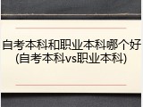 自考本科和职业本科哪个好(自考本科vs职业本科)