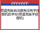鄂温克族自治旗有没有学挖掘机的学校(鄂温克族学挖掘机)