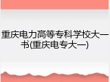 重庆电力高等专科学校大一书(重庆电专大一)