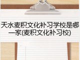 天水麦积文化补习学校是哪一家(麦积文化补习校)