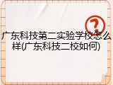 广东科技第二实验学校怎么样(广东科技二校如何)